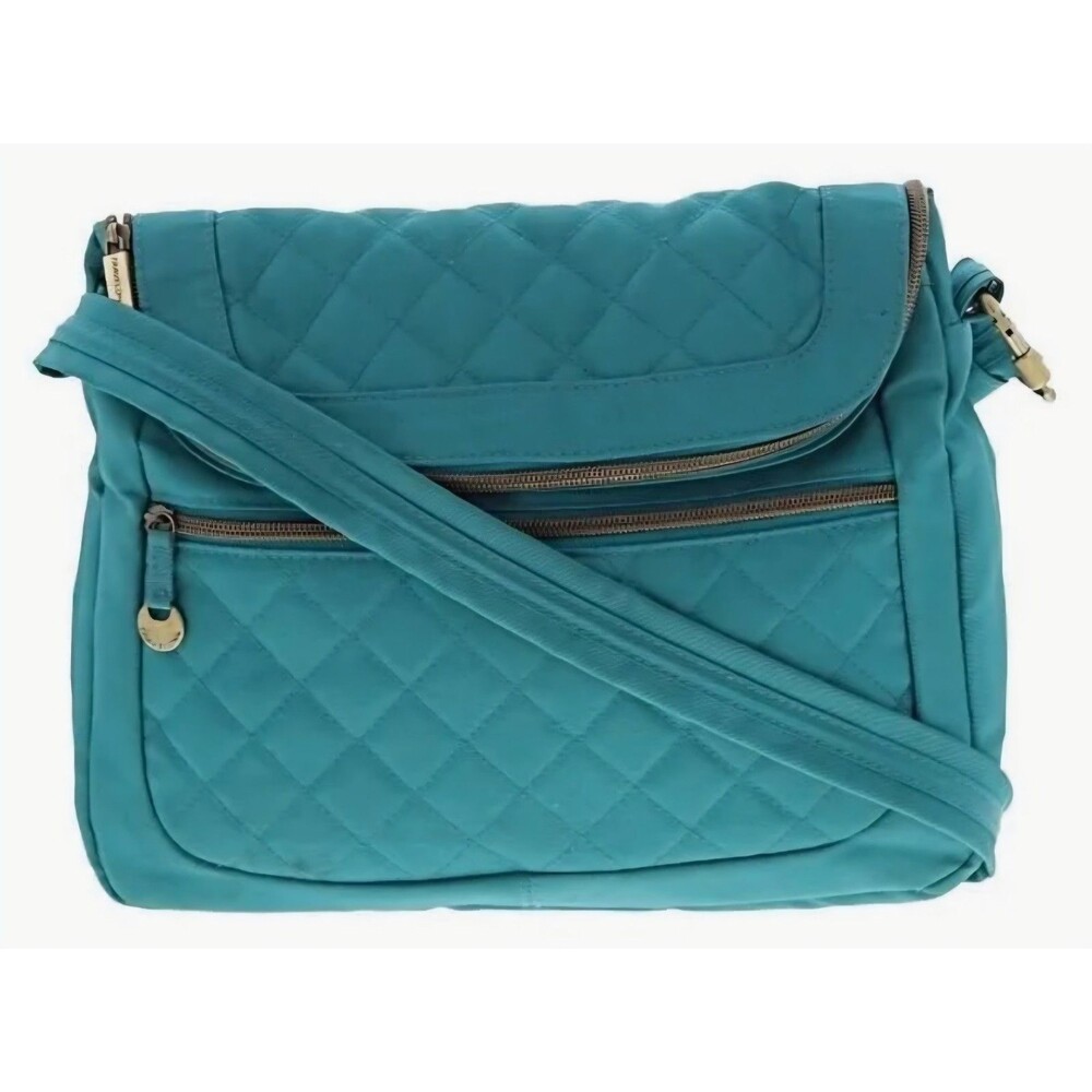 Travelon Classic Blue Anti-Theft RFID Crossbody Quilted Bag + Wallet New W/Tags